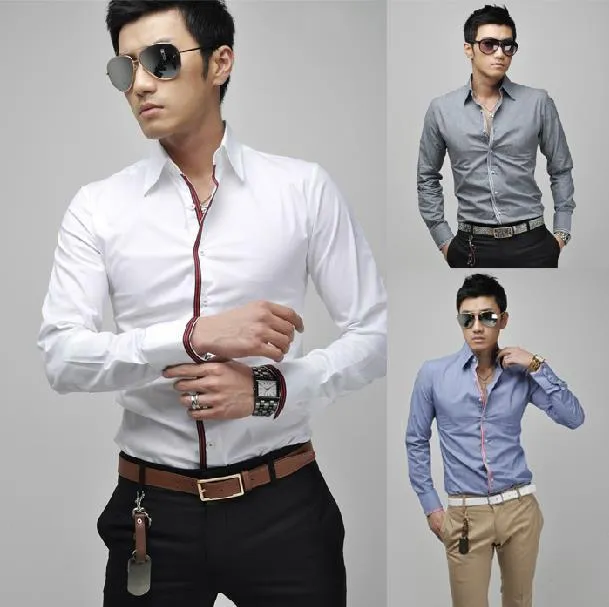 Aliexpress.com: Comprar 2014 hombres nueva moda slim fit de manga ... Aliexpress.com: Comprar 2014 hombres nueva moda slim fit de manga ...