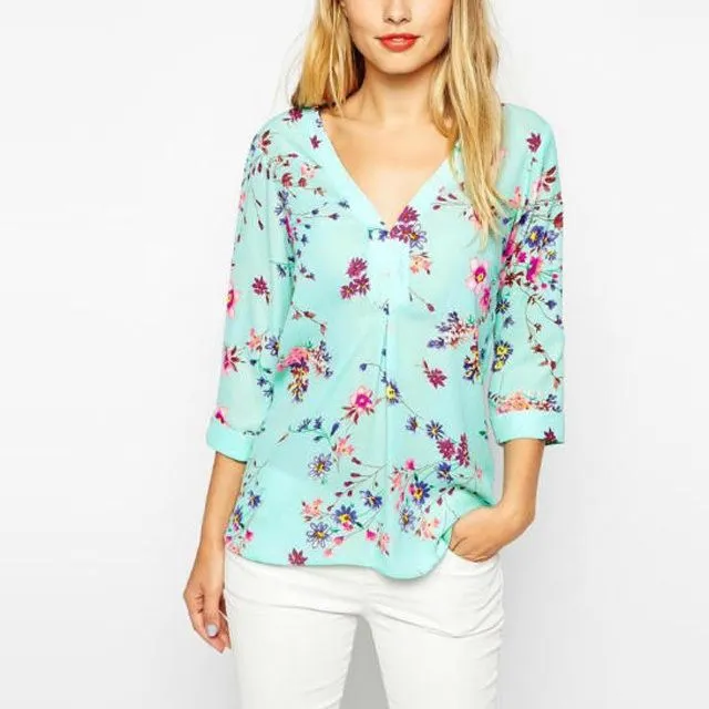 Aliexpress.com: Comprar 2014 mujeres forman la Blusa femenina flor ... Aliexpress.com: Comprar 2014 mujeres forman la Blusa femenina flor ...
