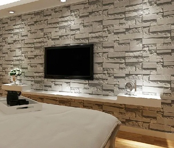 Aliexpress.com: Comprar Apilados ladrillo piedra 3d wallpaper ...