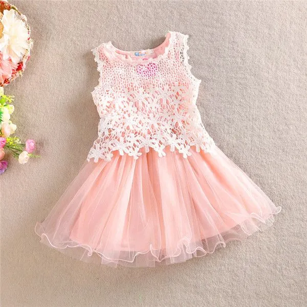 Aliexpress.com: Comprar Bebé niñas Crochet encaje tul vestidos ...