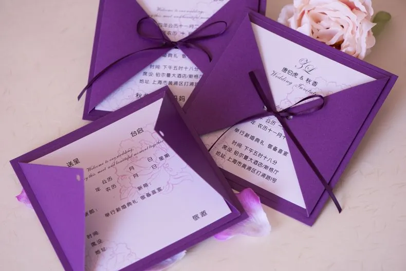 Aliexpress.com: Comprar Bling púrpura oscuro tarjeta de invitación ...