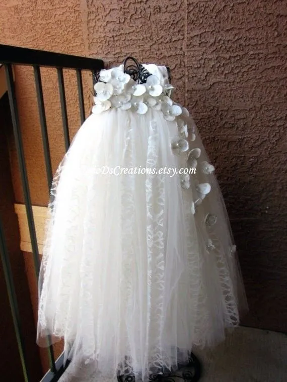 Aliexpress.com: Comprar Cordón de marfil niña de las flores Tutu ...