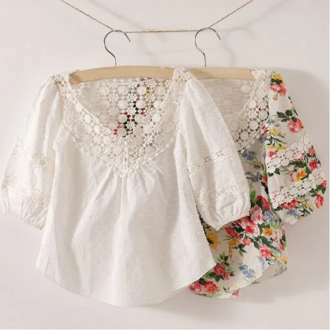 Cordón de las muchachas camisetas y blusas para el verano nuevo ... Cordón de las muchachas camisetas y blusas para el verano nuevo ...