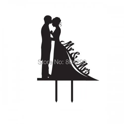 Aliexpress.com: Comprar Diseñador silueta novia y el novio pastel ...
