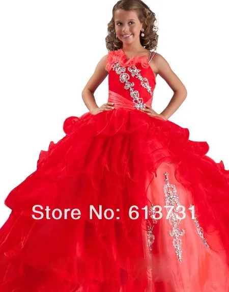 Aliexpress.com: Comprar Envío gratis 2013 Red Little Girls Pageant ...