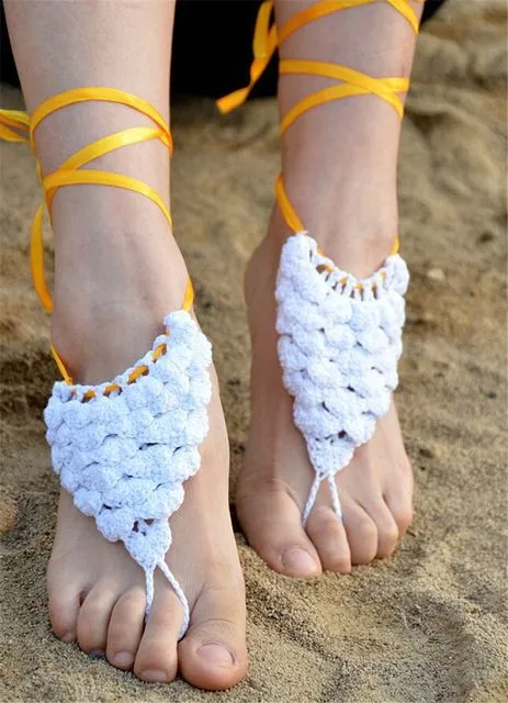 Aliexpress.com: Comprar Estilo chino de algodón Crochet sandalias ...