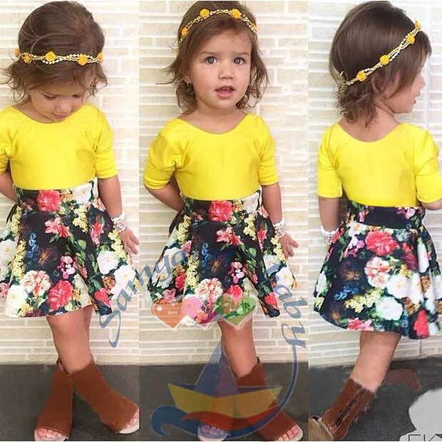 Aliexpress.com: Comprar Girls Floral traje casual establece la ...