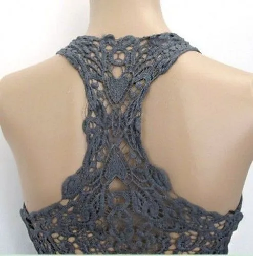 Aliexpress.com: Comprar Mujer señora Crochet Lace Back camiseta ...