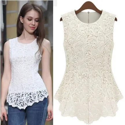 Aliexpress.com: Comprar Mujeres sin mangas de encaje bordado evasé ...