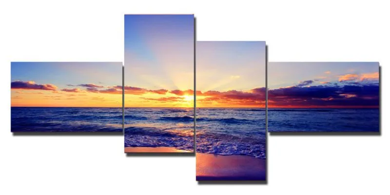 Aliexpress.com: Comprar 4 paneles amanecer Wall art pintura del ...