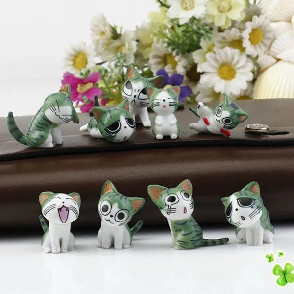 Aliexpress.com: Comprar 9 unids gato de dibujos animados resina ...