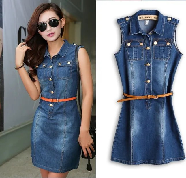 Aliexpress.com: Comprar Vestido vestidos Denim Vintage, mujeres ...