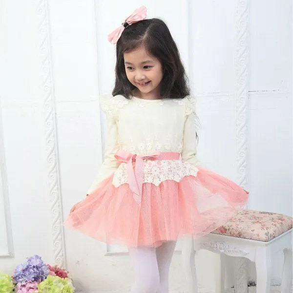 Aliexpress.com: Comprar Vestidos Lace Bowknot Belt niñas vestidos ...