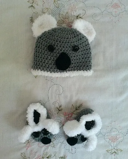 Aliexpress.com : Koala häkeln hut und schuhe, handmade baby koala ...