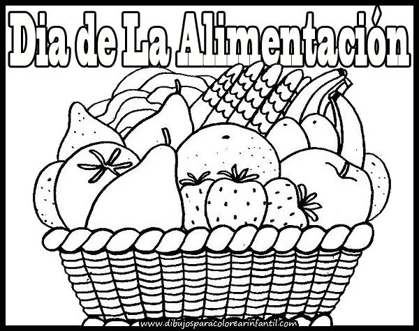 Dia de la alimentacion dibujo para colorear - Imagui