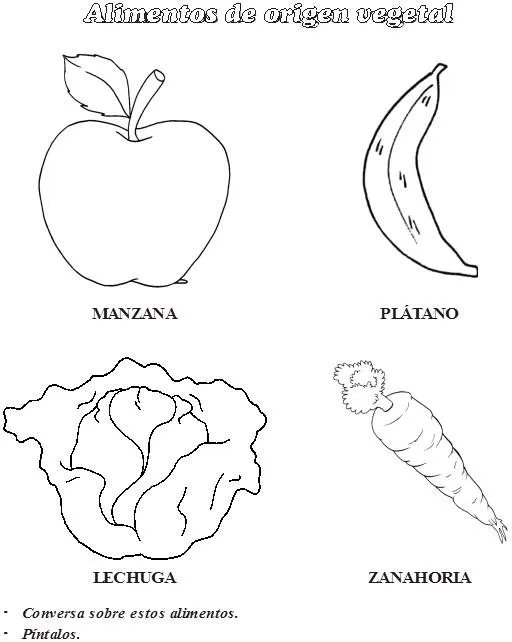 Alimentos de origen animal y vegetal para colorear - Imagui Alimentos de origen animal y vegetal para colorear - Imagui