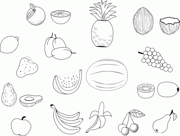 Alimentos saludables – Frutas y verduras para colorear | Colorear ...