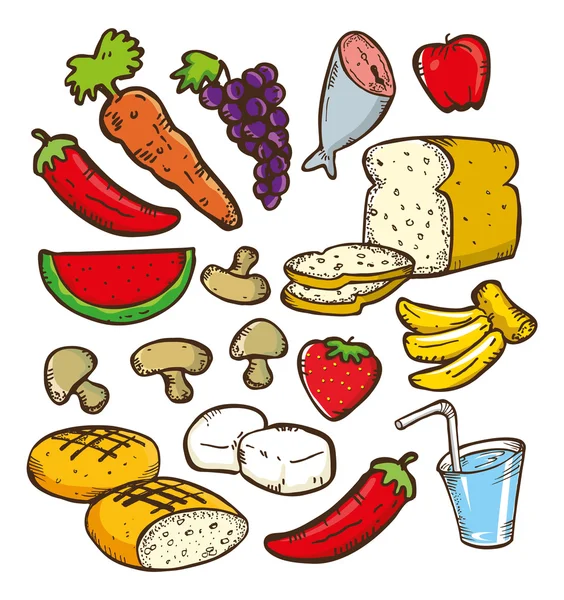 Alimentos sanos dibujos animados — Vector stock © mhatzapa #59807699 Alimentos sanos dibujos animados — Vector stock © mhatzapa #59807699