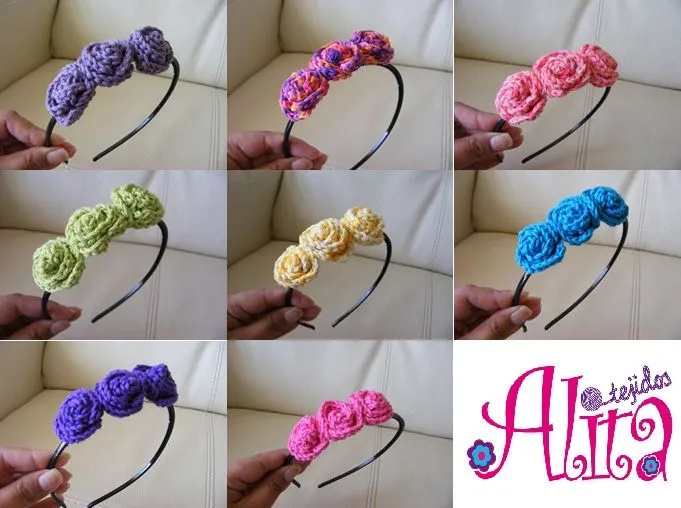 Alita Tejidos: Cintillos en crochet