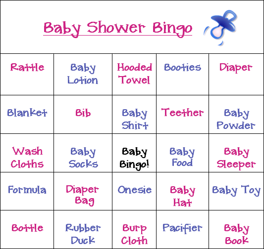 All new baby shower bingo game!