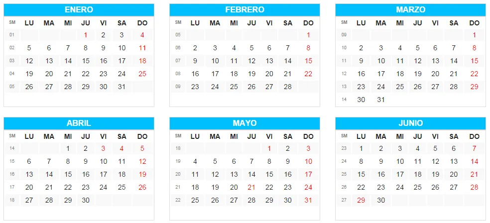 Almanaque 2015 con feriados uruguay - Imagui