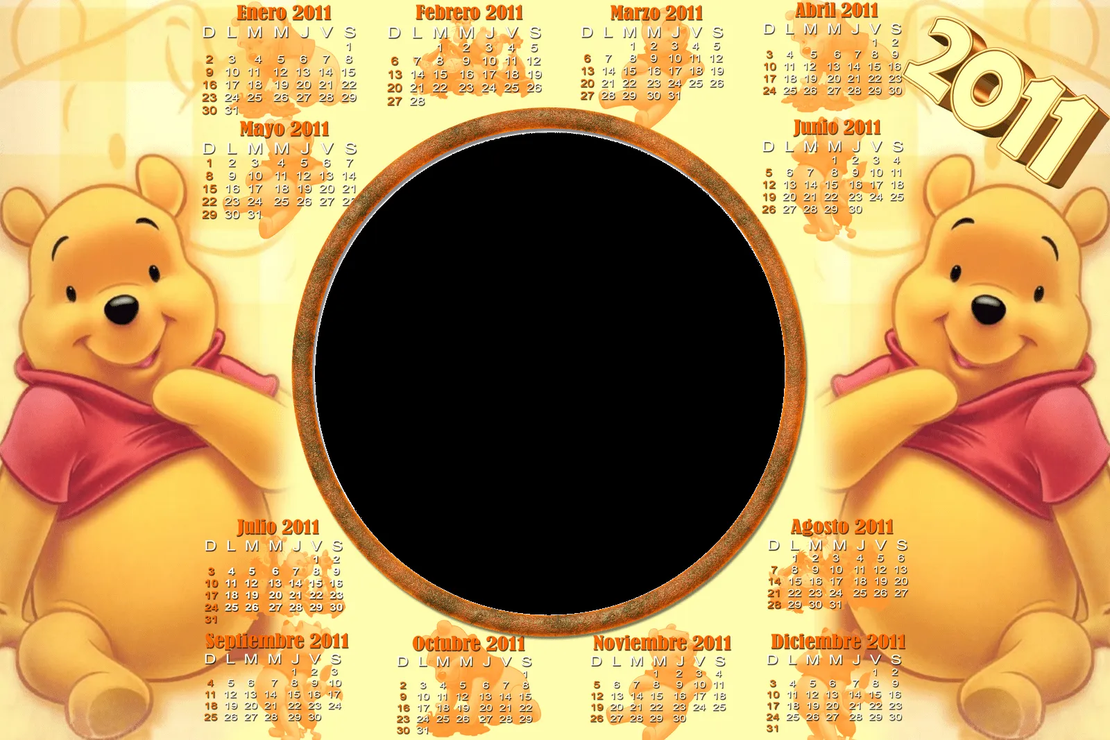 Calendario 2012 Ninos Winnie Pooh Wallpapers | Real Madrid Wallpapers