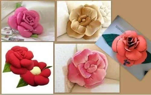 Almohada o cojín en forma de rosa | PatronesMil