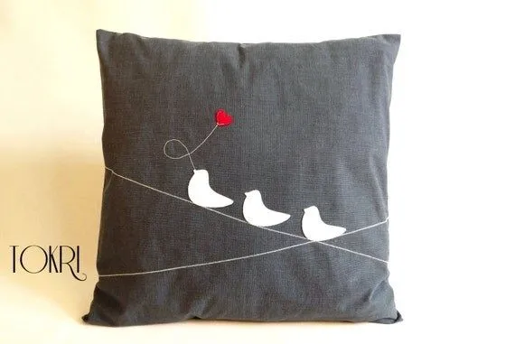 Almohada funda de cojín gris / fieltro de carbón con por TOKRI Almohada funda de cojín gris / fieltro de carbón con por TOKRI