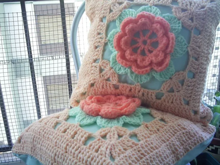 Almohadon Tejido - Crochet | Estrella de mar - Tejidos | Pinterest ...