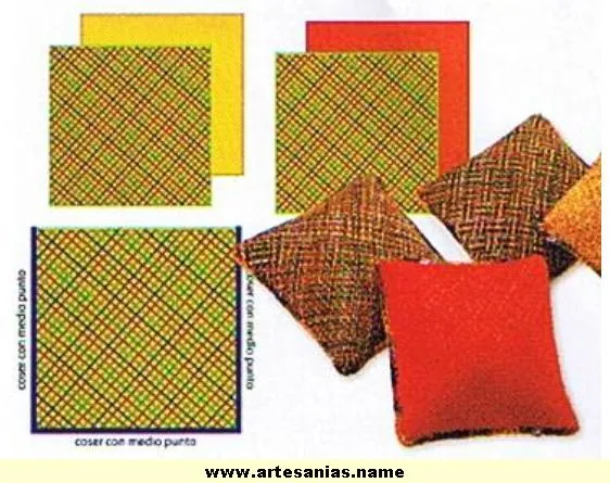 Almohadones en Bastidor Cuadrado | Artesanias Almohadones en Bastidor Cuadrado | Artesanias