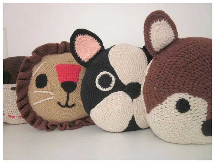 Almohadones Fauna 30 cm de diametro Tejidos al crochet Hilo de ... Almohadones Fauna 30 cm de diametro Tejidos al crochet Hilo de ...