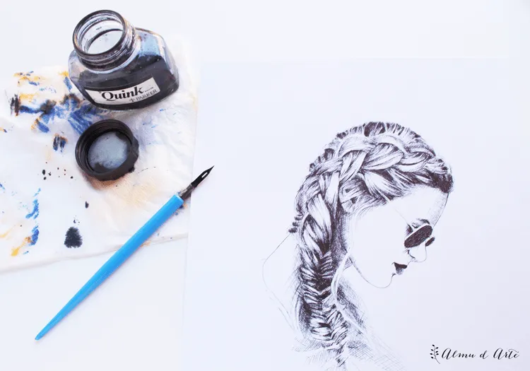 Almu d Arte: Dibujo a plumilla y tinta quink parker Almu d Arte: Dibujo a plumilla y tinta quink parker