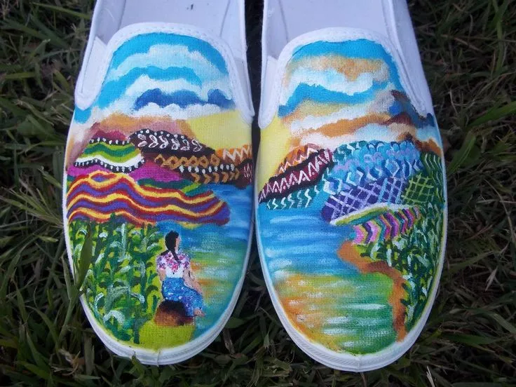 Alpargatas pintadas a mano "paisaje andino" | Alpargatas y ...