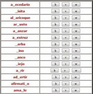 ALUMNOS/AS DE 6º NIVEL: Uso de la B y la V