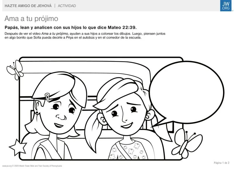 Ama a tu prójimo | Actividades para niños de jw.org Ama a tu prójimo | Actividades para niños de jw.org