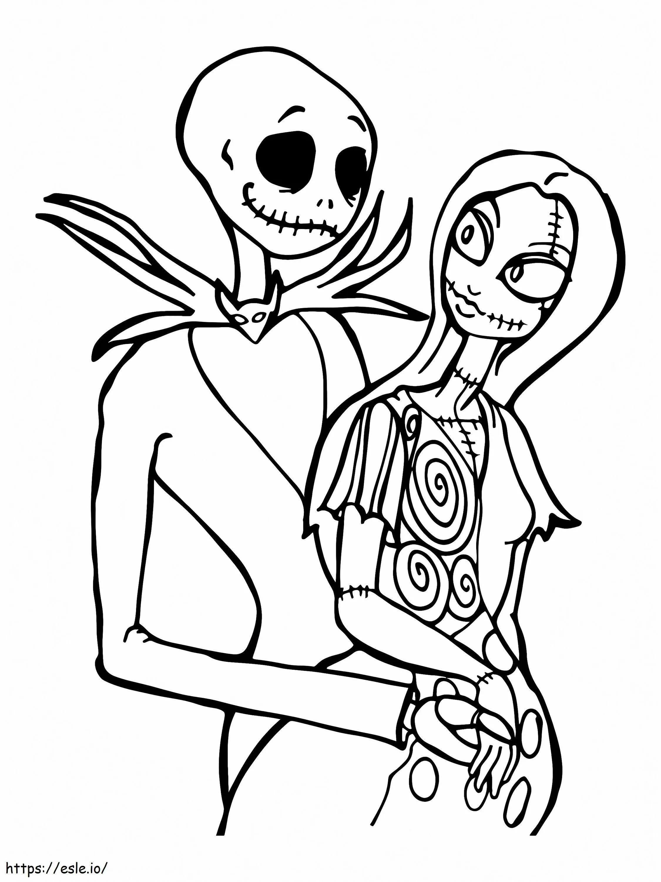 El amante de Jack Skellington para colorear El amante de Jack Skellington para colorear