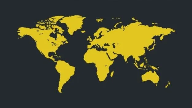 Amarillo mapamundi de infografía | Descargar Vectores gratis