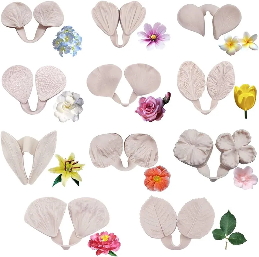 Amazon.com: 22 moldes de silicona para pasta de goma, molde de veteado de silicona para fondant, herramientas de fabricación de flores Sugarcraft para Gumpass, rosa, peonía, lirio, calliopsis, tulipanes, boda, decoración de Amazon.com: 22 moldes de silicona para pasta de goma, molde de veteado de silicona para fondant, herramientas de fabricación de flores Sugarcraft para Gumpass, rosa, peonía, lirio, calliopsis, tulipanes, boda, decoración de