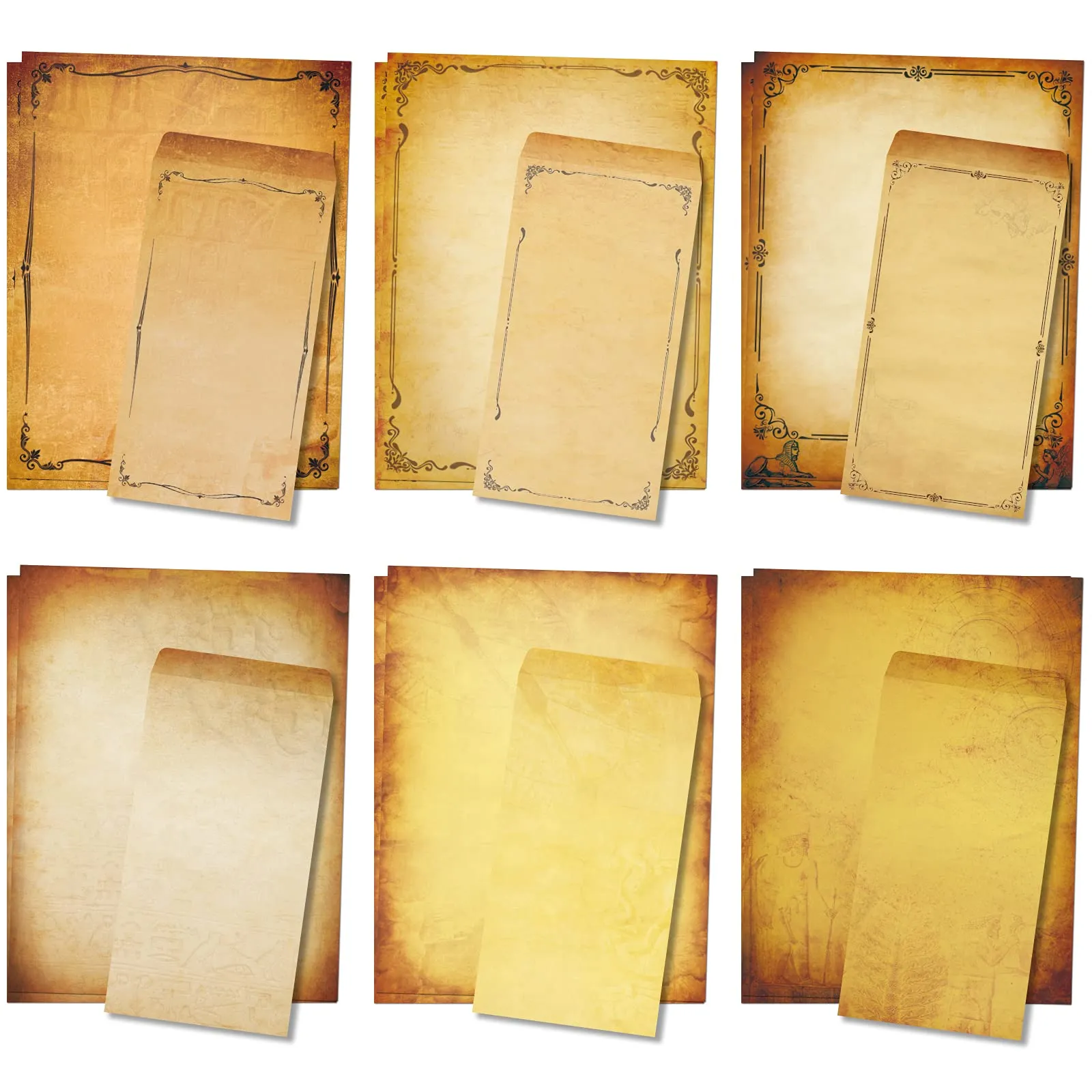 Amazon.com: Anzon Mories Juego de sobres de papel de pergamino realista, 48 piezas de papel estacionario de 8.5 x 11 pulgadas con 24 sobres autosellantes, apto para impresora, 6 diseños antiguos vintage Amazon.com: Anzon Mories Juego de sobres de papel de pergamino realista, 48 piezas de papel estacionario de 8.5 x 11 pulgadas con 24 sobres autosellantes, apto para impresora, 6 diseños antiguos vintage