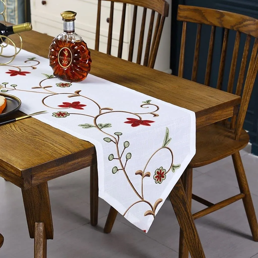 Amazon.com: Camino de mesa de poliéster, mantel de tela floral bordado hecho a mano para cenas familiares, fiestas al aire libre o en interiores, Acción de Gracias, reunión de Navidad (color blanco, Amazon.com: Camino de mesa de poliéster, mantel de tela floral bordado hecho a mano para cenas familiares, fiestas al aire libre o en interiores, Acción de Gracias, reunión de Navidad (color blanco,