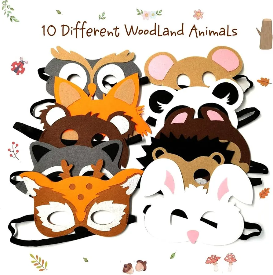 Amazon.com: CiyvoLyeen Forest-Friends - Máscaras de fieltro de animales, 10 piezas de criaturas del bosque, animales, cosplay, zoológico, camping, suministros para fiestas temáticas para niños o niñas : Juguetes y Juegos Amazon.com: CiyvoLyeen Forest-Friends - Máscaras de fieltro de animales, 10 piezas de criaturas del bosque, animales, cosplay, zoológico, camping, suministros para fiestas temáticas para niños o niñas : Juguetes y Juegos