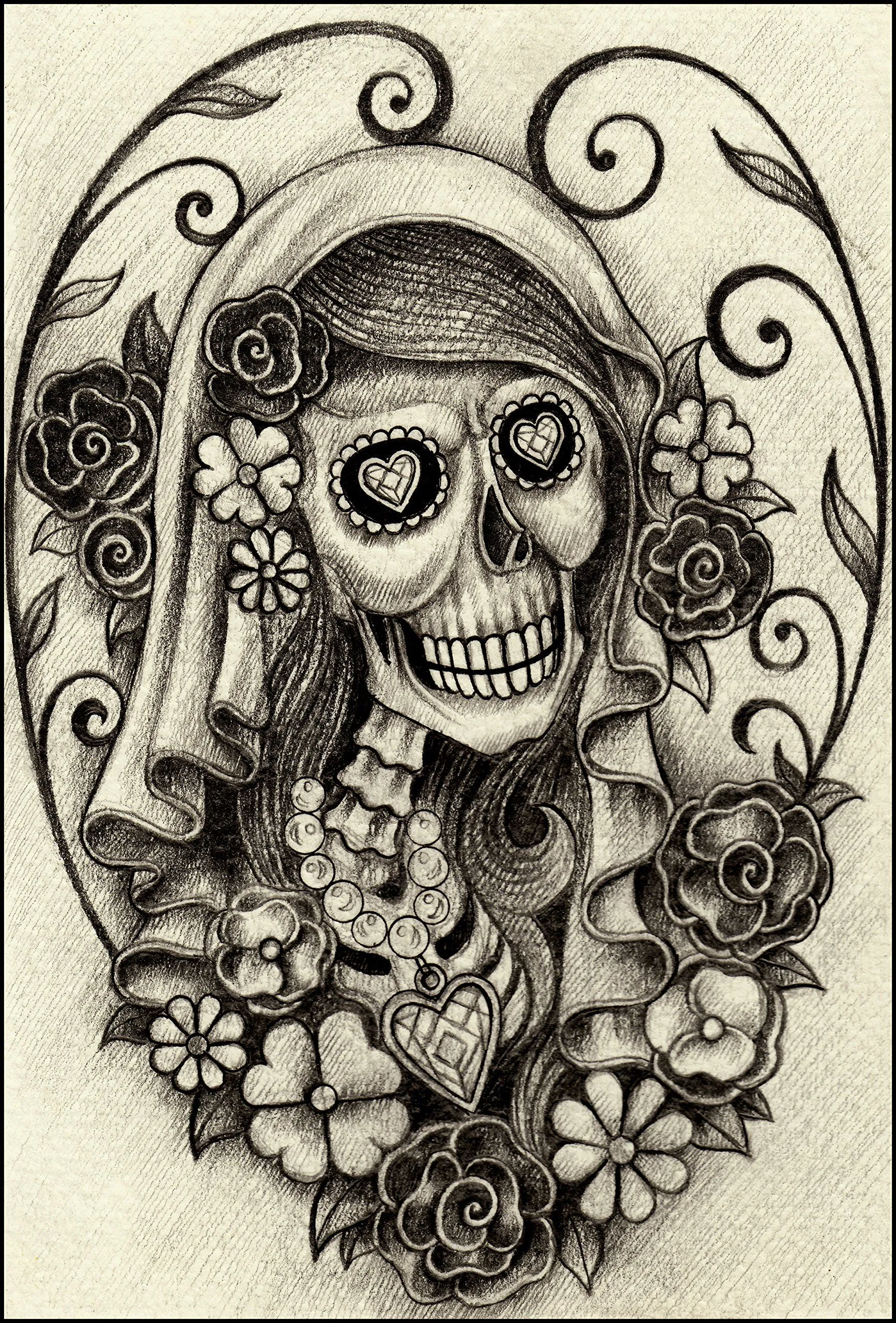 Amazon.com: Dibujo a lápiz Mujer Esqueleto con joyas y flores Retrato # 2 vinilo calcomanía : Automotriz Amazon.com: Dibujo a lápiz Mujer Esqueleto con joyas y flores Retrato # 2 vinilo calcomanía : Automotriz