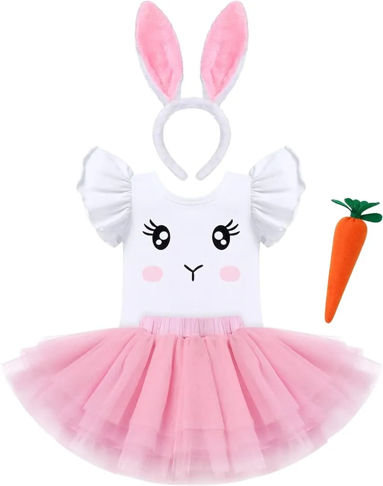 Amazon.com: Disfraz de conejito para niñas de 1ª Pascua, disfraz de pollito, mameluco de manga corta, falda tutú de tul, cola + diadema de orejas de conejo, zanahoria/huevos de Pascua, 4 piezas, Amazon.com: Disfraz de conejito para niñas de 1ª Pascua, disfraz de pollito, mameluco de manga corta, falda tutú de tul, cola + diadema de orejas de conejo, zanahoria/huevos de Pascua, 4 piezas,