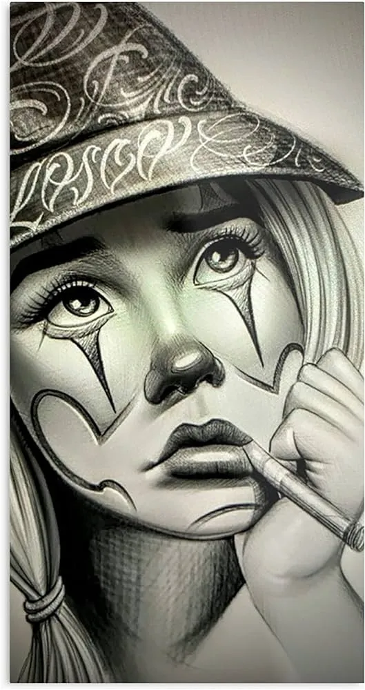 Amazon.com: Fsgfeelsogood Lady Raza The Dead Mexico Chola Day Mexican Women  Chicano of Art Clown Cholo I Fsgdesign - Impresivo y moderno póster  impreso, decoración de pared o escritorio, opciones de montaje