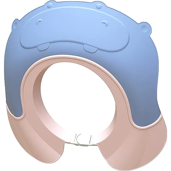 Amazon.com: Gorro de baño ajustable para bebés, niños pequeños, niños.  Protección del agua durante la ducha, bañándose. Hipopótamo de dibujos  animados antideslizante con anillo interior acanalado para drenar el agua  (tamaño libre,