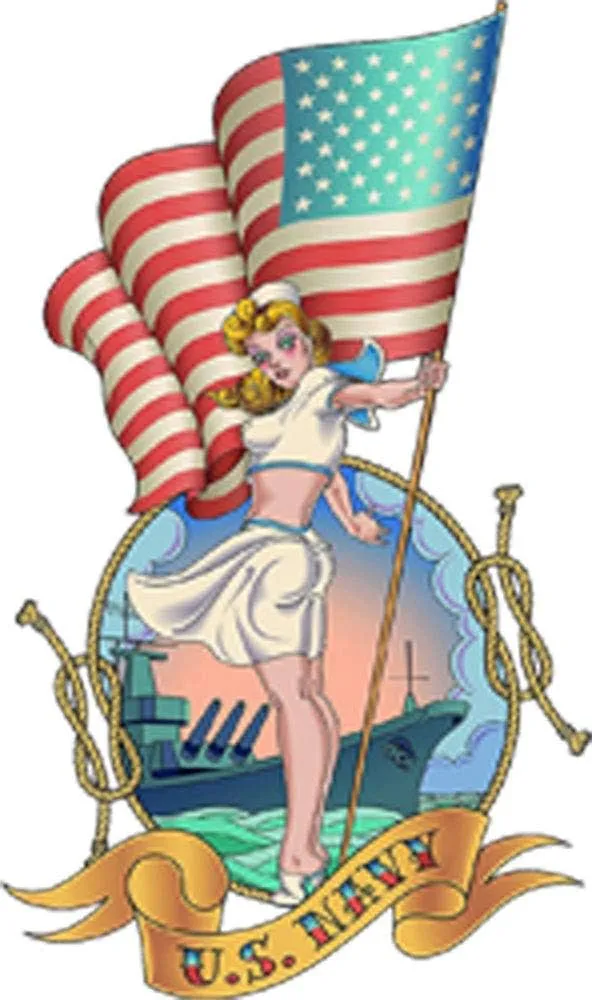 Amazon.com: Hermosa Marinera de Marinero de la Marina Americana con Bandera de dibujos animados de vinilo (12.0 in de alto, icono) : Automotriz Amazon.com: Hermosa Marinera de Marinero de la Marina Americana con Bandera de dibujos animados de vinilo (12.0 in de alto, icono) : Automotriz