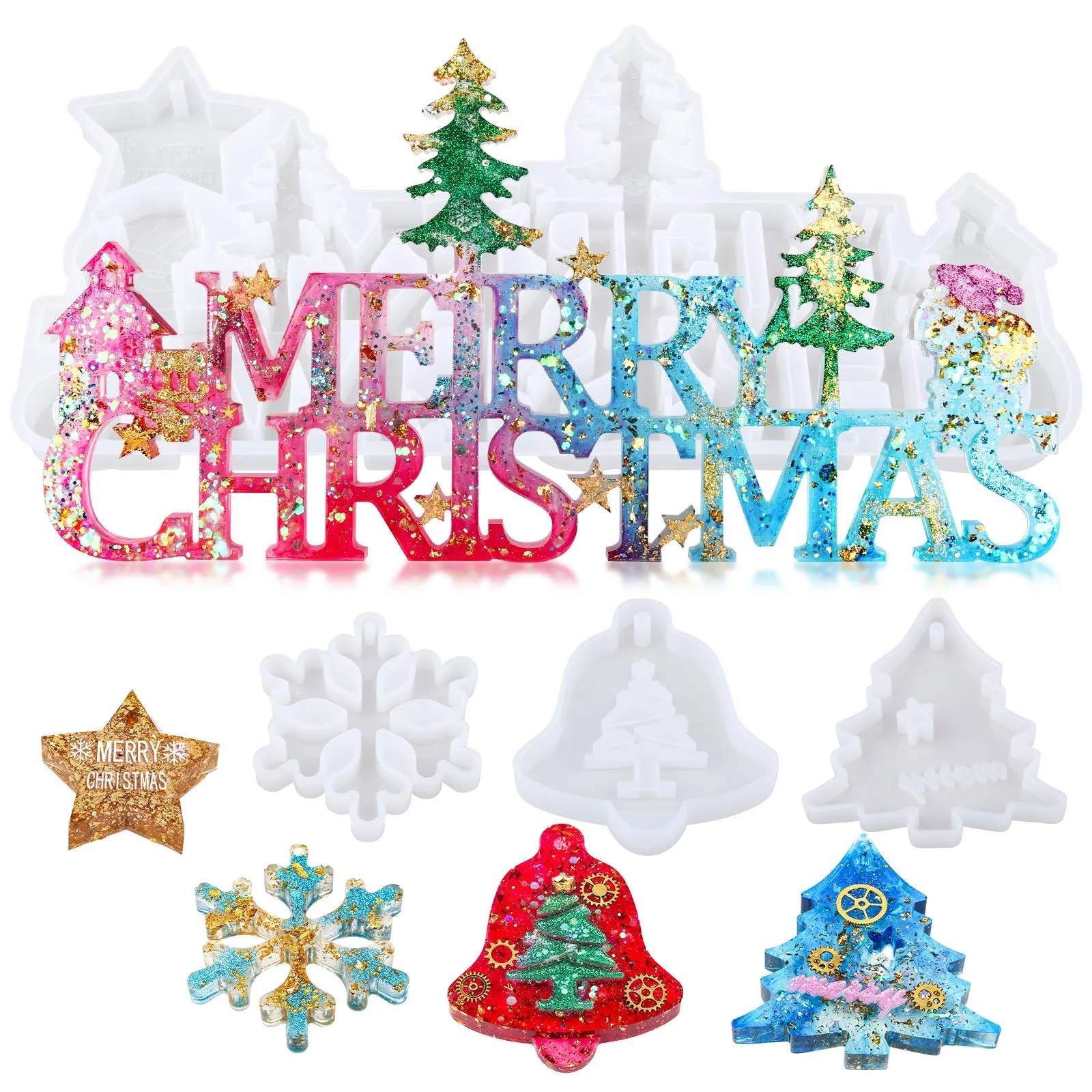 Amazon.com: Mocoosy Moldes de resina de letras de Feliz Navidad, moldes de adornos de Navidad para juego de fundición de resina epoxi, artesanía de resina de Navidad que incluye copo de nieve, Amazon.com: Mocoosy Moldes de resina de letras de Feliz Navidad, moldes de adornos de Navidad para juego de fundición de resina epoxi, artesanía de resina de Navidad que incluye copo de nieve,
