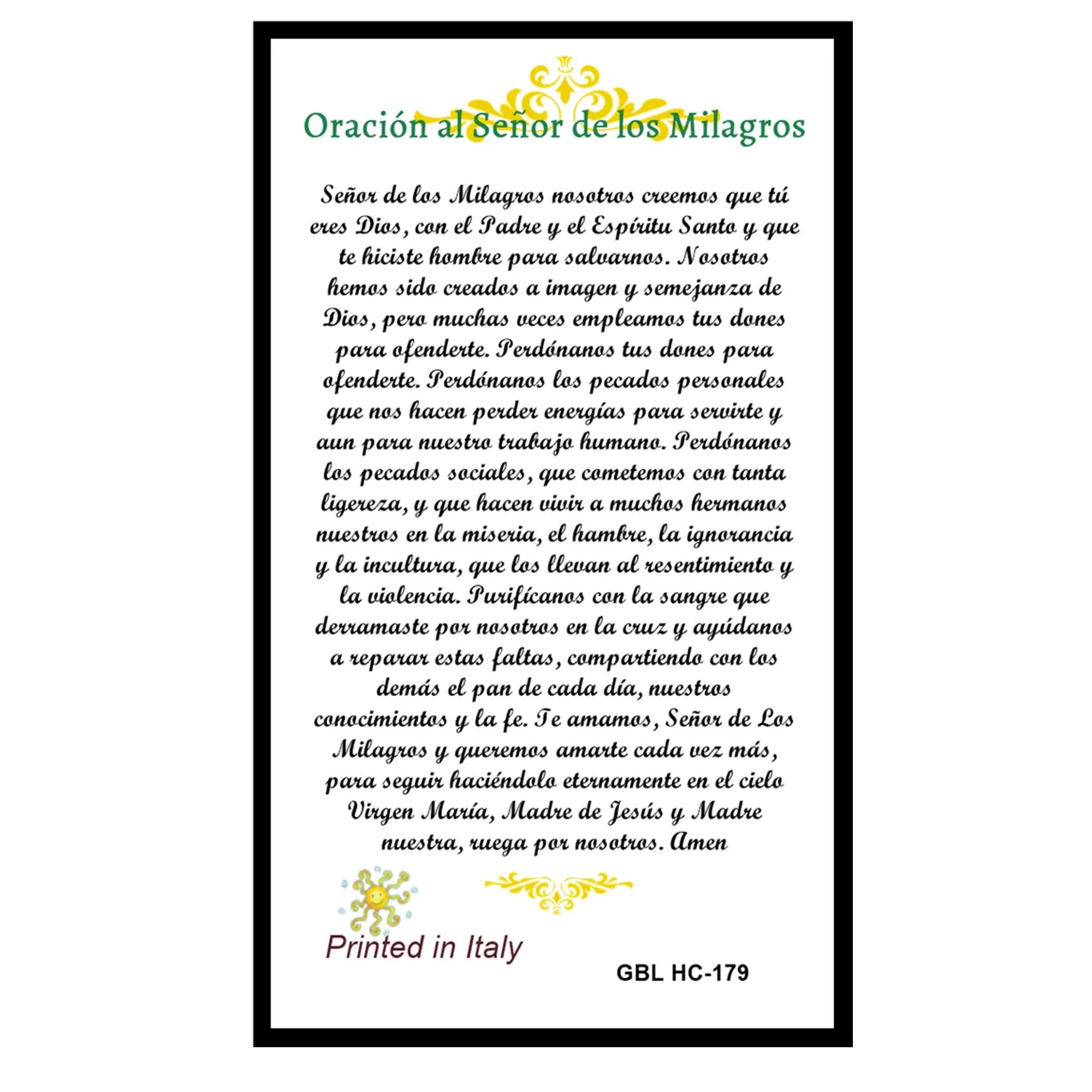 Amazon.com: Oracion Al Señor De Los Milagros Para Enfermedades Y Pobrezas Tarjeta De Rezo Laminada Bendita Por Su Santidad Francisco : Productos de Oficina Amazon.com: Oracion Al Señor De Los Milagros Para Enfermedades Y Pobrezas Tarjeta De Rezo Laminada Bendita Por Su Santidad Francisco : Productos de Oficina