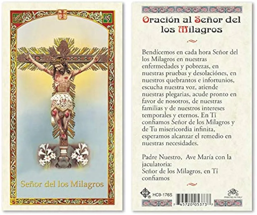 Amazon.com: ORACION AL SENOR DE LOS MILAGROS TARJETA SANTA ESPAÑOLA DE ORACIÓN LAMINADA : Productos de Oficina Amazon.com: ORACION AL SENOR DE LOS MILAGROS TARJETA SANTA ESPAÑOLA DE ORACIÓN LAMINADA : Productos de Oficina