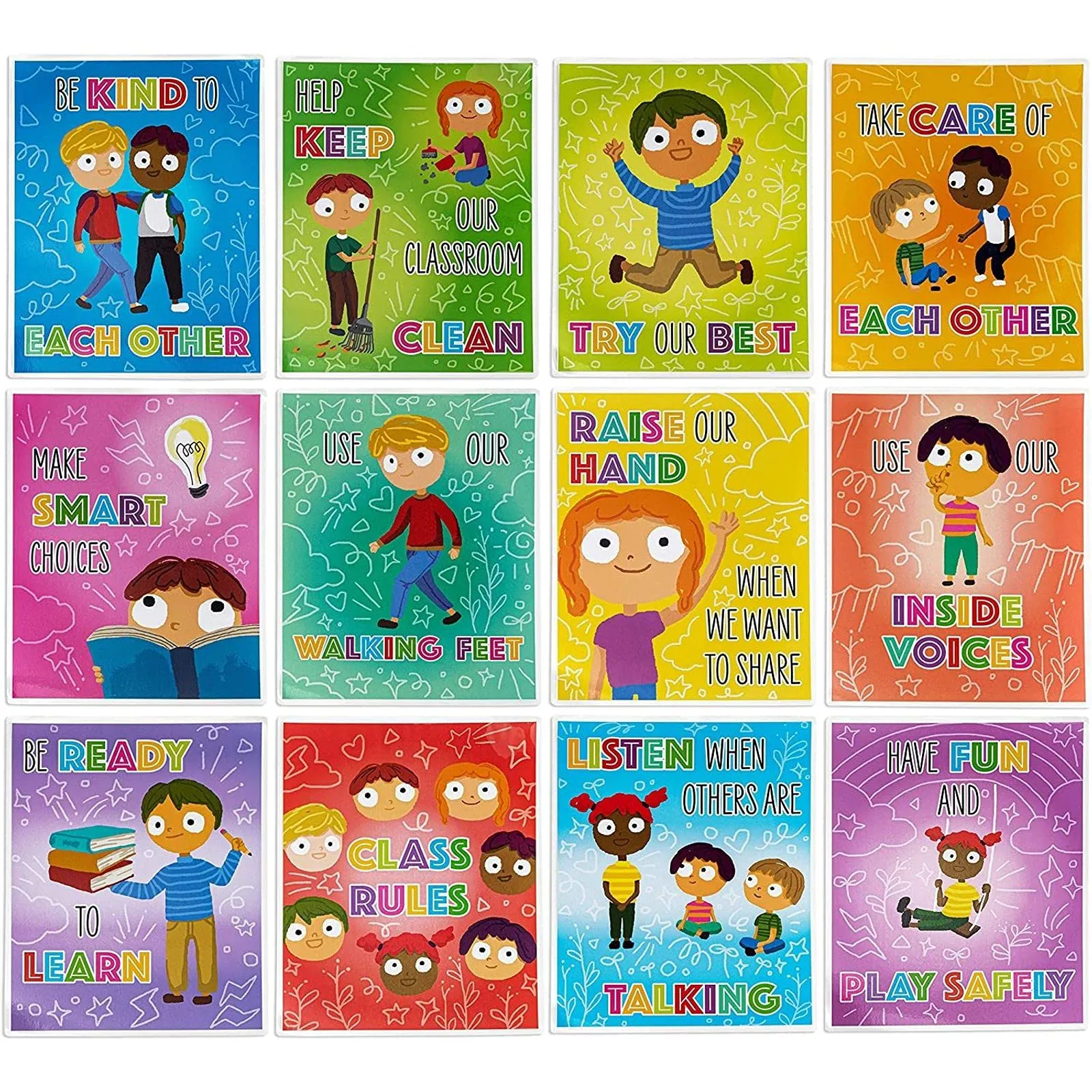 Amazon.com: Pósteres de reglas de clase para preescolar, suministros para el aula de profesores (paquete de 12) : Productos de Oficina Amazon.com: Pósteres de reglas de clase para preescolar, suministros para el aula de profesores (paquete de 12) : Productos de Oficina